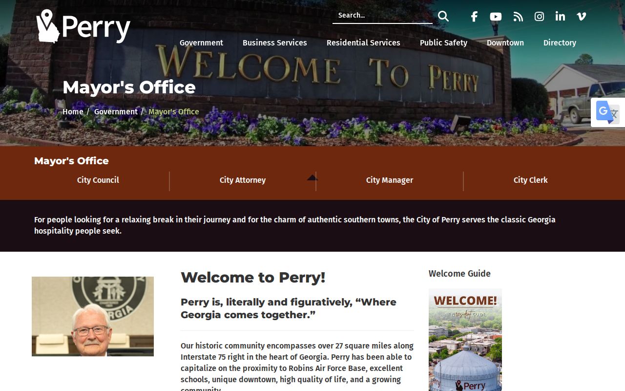 Official Perry city overview and municipal limits resource
