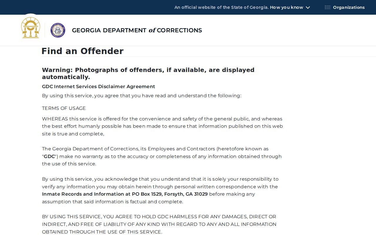 Perry resident lookup through Georgia offender records