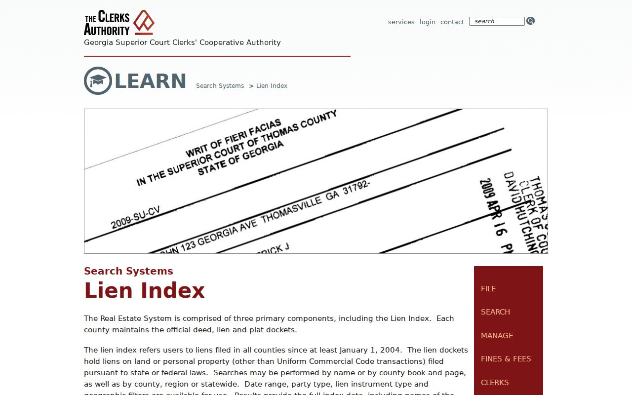 Perry street directory research with the Georgia lien index